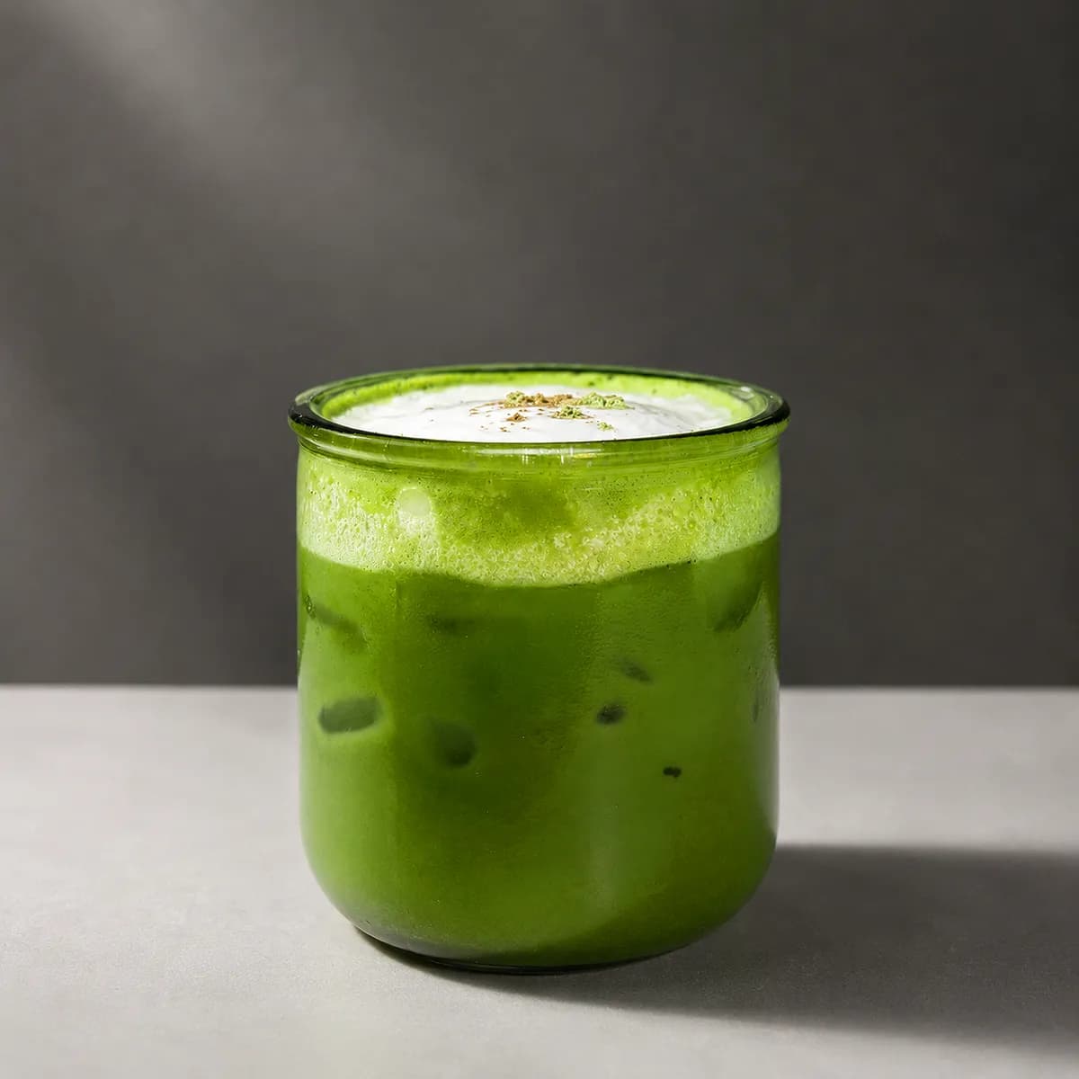 Matcha Mont Blanc topped with cream and spice